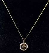 Diamond Cross Pendant Necklace in Vermeil Sterling Silver