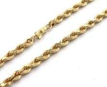 14kt Yellow gold rope chain necklace