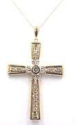 18kt Yellow gold 0.80ctw diamond cross pendant on chain