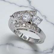 Dazzling 14 Kt White Gold Plated Lab Simulated Diamond Ring