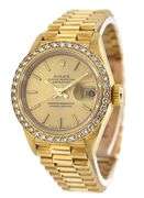 Rolex Datejust President 2-Tone 69178, 26mm, Champagne Dial, Aftermarket Diamond Bezel, 18K & Steel