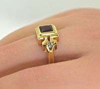 Gorgeous 18K Garnet and Diamond Ring