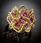 Unique Organic 18K Ruby Ring