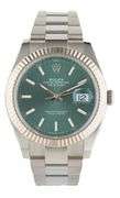 Rolex Date just 126334, 41MM, Mint Green Dial, Stainless Steel Men’s Watch