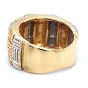 18kt Yellow and white gold woven wide band