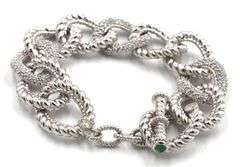 Judith Ripka cubic zirconia link bracelet in 925 Sterling silver