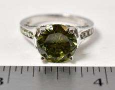 Green Gemstone Ring in Sterling Silver