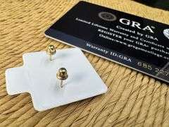 14k Yellow Gold Round 3mm Moissanite Stud Screw Back Earrings