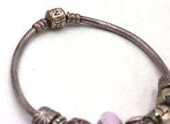 Lot of 3 Pandora charms bracelet in sterling silver