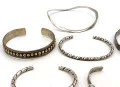 Group lot of 6 Vintage 925 sterling silver bangles