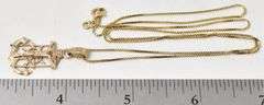 Honorable Mariner's Cross Pendant Necklace in 10K Yellow Gold