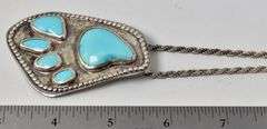 Turquoise Gemstone Pendant Necklace in Sterling Silver