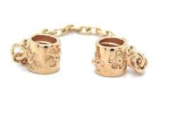 14kt Yellow gold Pandora safety chain charm