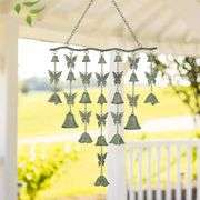 Large Butterfly Wind Chime with Wrought Iron Bells