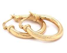 18kt Yellow gold tube hoop earrings