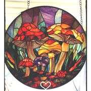 Stained Glass Mushroom Sun Catcher