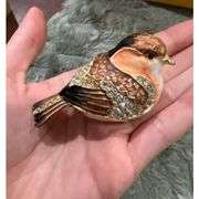 Hand-Painted Goldfinch Trinket Box with Crystals