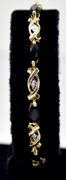 Stunning 14K Yellow Gold Black Spinel and Diamond Bracelet
