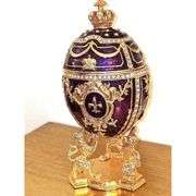 Fabergé-Style Egg with 24kt Gold and Bracelet