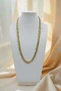 Gorgeius 69.6 Gram 14 Kt Tri-Layered Gold Plate Cuban Link Necklace