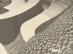 Abstract Japanese LE Print Artist Signed