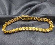 Dazzling 14 Kt 16.2 Grams Yellow Gold Plated Tennis Bracelet