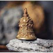 Brass and Copper Lion-Biting Sword Bell