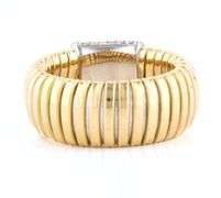 0.93ctw Pave Diamond Station Sculpted Flex Band Ring
