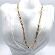 Heavy 14kt yellow gold Figaro chain necklace