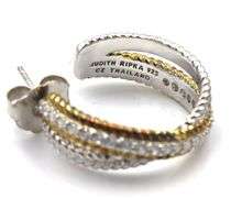 925 Sterling silver Judith Ripka hoop earrings