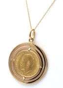 1919 Sovereign coin pendant on chain