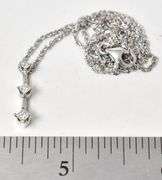 Modernist 14K White Gold Past, Present Future Diamond Pendant Necklace
