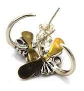 Carolyn Pollack sterling silver brass gemstone earrings