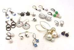 Group lot of vintage 925 sterling silver earrings