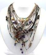 Big group of vintage 925 sterling silver necklaces