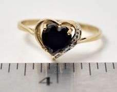 Loving 10K Yellow Gold Black Spinel and Diamond Ring