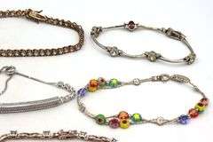 Group of 10 vintage 925 sterling silver bracelets