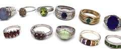 Big group lot of Vintage 925 sterling silver rings