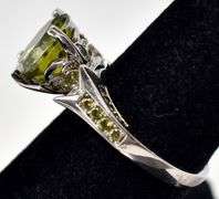 Green Gemstone Ring in Sterling Silver