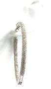 14kt White gold 2.80ctw pave diamond in out hoop earrings