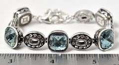 Blue Topaz Gemstone Bracelet in Sterling Silver