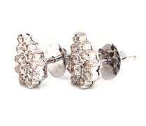 16kt White gold 0.60ctw diamond cluster pear shaped earrings