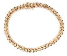 14kt Yellow gold 2ctw diamond tennis bracelet