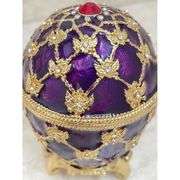Handmade Purple Fabergé Egg Austrian Crystals
