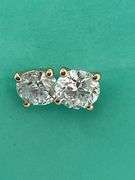 BRAND NEW 4.00 CARATS LAB GROWN DIAMOND STUDS. 14K YELLOW GOLD