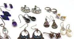 Group lot of Vintage 925 sterling silver earrings