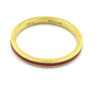 Sweet 18K YG and Pink Coral Stackable Band