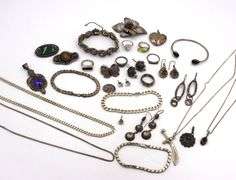 Big group lot of vintage sterling silver miscellaneous jewelry