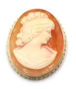 Cameo brooch in 14kt yellow gold