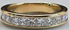 18K Yellow Gold Princess Cut Diamond Ring